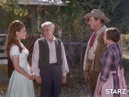 Robert Taylor, Russ Bender, Susan Brown, and Louise Lewis in Death Valley Days (1952)