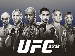 Donald Cerrone, Demetrious Johnson, Chris Cariaso, Eddie Alvarez, Dustin Poirier, and Conor McGregor in UFC 178: Johnson