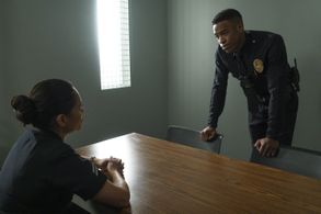 Alyssa Diaz and Titus Makin Jr. in The Rookie (2018)