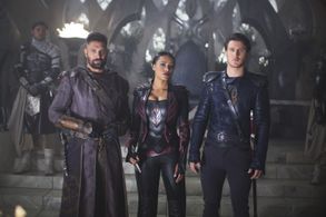 Manu Bennett, Emilia Burns, and Aaron Jakubenko in The Shannara Chronicles (2016)