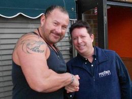 On set of TNT's Hornet's Nest with Truck Cheney.