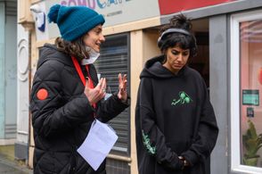 Nida Manzoor and Ritu Arya in Polite Society (2023)