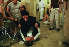 Jack Nicholson, Danny DeVito, Louise Fletcher, and Peter Brocco in One Flew Over the Cuckoo's Nest (1975)