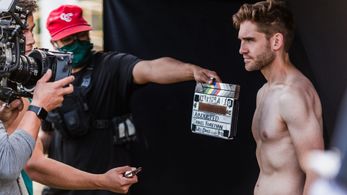 Chris Pereira on set of Abducted (2021)