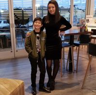 Sophia and Cruz Abelita at the Jumanji screening in Atlanta