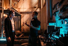 Tero Salenius with director Jesse Haaja on the set of Rendel 2: Cycle of Revenge