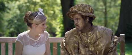 Olivia Poulet and Nick Helm in The Girl in the Dress (2015)