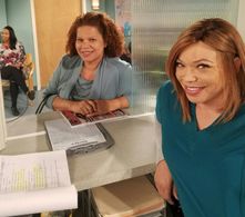 Between scenes on Dr.Ken with Tisha Campbell Martin.