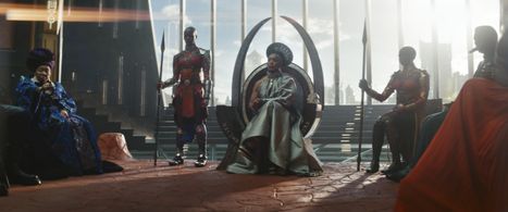 Angela Bassett, Isaach De Bankolé, Florence Kasumba, Danai Gurira, and Dorothy Steel in Black Panther: Wakanda Forever (