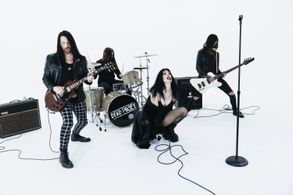 Danyell Souza on set of her music video with her band Dead Posey