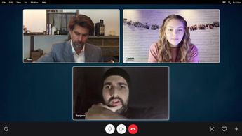 Jenna N. Wilson, Alexander Dillon, and Martyn Luke in Death Web (2024)