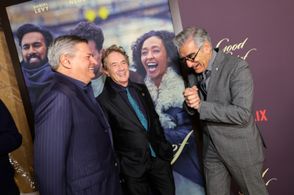 Martin Short, Eugene Levy, and Ted Sarandos at an event for Good Grief (2023)