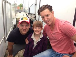 Cannon Bosarge on set of Bonnie & Clyde. With Austin Hebert and Lane Garrison 2013.