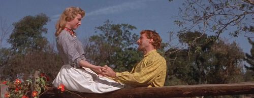 Ruta Lee and Matt Mattox in Seven Brides for Seven Brothers (1954)