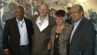 Me and Ladonna Harris, Laguna Governor Richard Luarkie and Arthur Allison at the screening of 'The Lone Ranger'