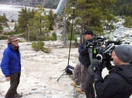 Matt Checkowski filming on location in the Sierra Nevadas.