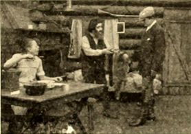 Rolinda Bainbridge, Robert Brower, and Edward O'Connor in The Trapper's Five Dollar Bill (1911)