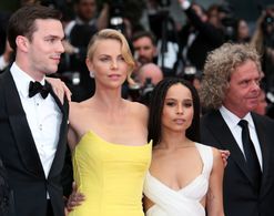 Charlize Theron, Nicholas Hoult, Doug Mitchell, and Zoë Kravitz at an event for Mad Max: Fury Road (2015)