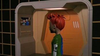 Nate Wrista, Bryan Kreutz, and Lili Fox-Lim in A Captain's Log (2021)