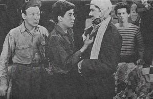 Turhan Bey, Gabriel Dell, Huntz Hall, and Billy Halop in Junior G-Men of the Air (1942)