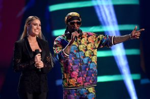 Nick Cannon and Lele Pons at an event for Teen Choice 2018 (2018)