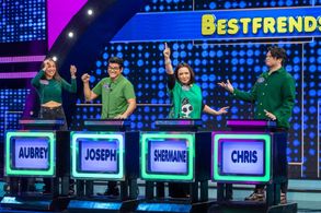 Shermaine Santiago, Aubrey Miles, Joseph Ison, and Chris Padilla in Family Feud Philippines (2022)