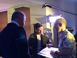 Michael Fausti on the set of EXIT