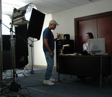 Director/Writer Kent Faulcon directs Carol Abney in a key opening scene.