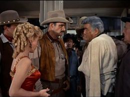 Lorne Greene, Whitney Blake, and William Pullen in Bonanza (1959)