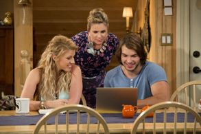 Andrea Barber, Jodie Sweetin, and Adam Hagenbuch in Fuller House (2016)