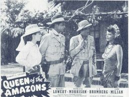 Robert Lowery, John Miljan, Patricia Morison, and Amira Moustafa in Queen of the Amazons (1947)