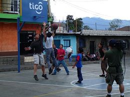 Keith Neubert enjoys a pickup game with locals in a remote Guatemalan village.