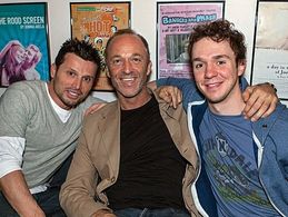 Paul Gerrard with Serhat Caradee and Rowan Witt at arts event (May 1, 2013)