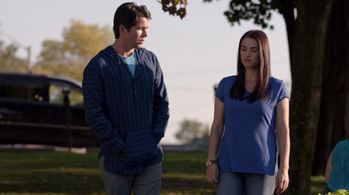 Christopher Jacot and Katie McGrath in Slasher (2016)