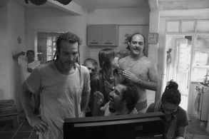 happy crew on the set of JULES & DOLORES 2015