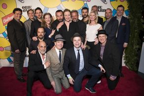 The cast of Oslo took home an ensemble award at the 62nd Annual Obie Awards.