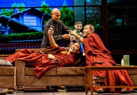 (From Left) Tsering Bawa, Christopher Aguilar and Albert Park posing for a selfie in 