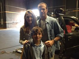 Parker on the set of Hallmark and Spirit Clips 