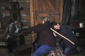 Dulé Hill, James Roday Rodriguez, and Paul Wight in Psych (2006)