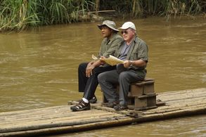 William Shatner and George Foreman in Better Late Than Never (2016)