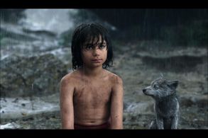 Brighton Rose Favreau and Neel Sethi in The Jungle Book (2016)