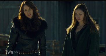 Melanie Scrofano and Natalie Krill in Wynonna Earp (2016)