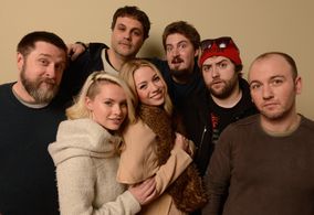 Gregg Hale, Adam Wingard, Simon Barrett, Jason Eisener, Hannah Hughes, and Samantha Gracie at an event for V/H/S/2 (2013