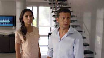 Volodymyr Zelenskyy and Anastasiya Chepelyuk in Servant of the People 2 (2016)