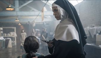 Ciara Stell and Aoibhinn McGinnity in The Woman in the Wall (2023)