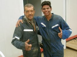 Antonio Banderas and Fredy Yate in The 33 (2015)