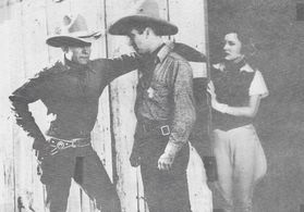 Muriel Evans, Buck Jones, and W.E. Lawrence in Silver Spurs (1936)
