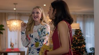 Vanessa Lengies and Katherine Bailess in A Date by Christmas Eve (2019)