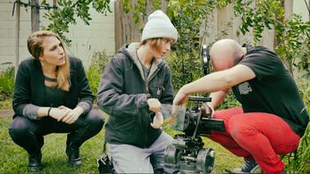 On set of 'Silence of Others'.