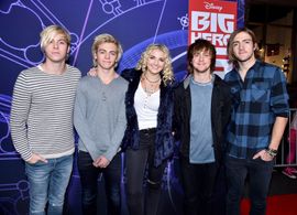 Ellington Ratliff, Riker Lynch, Rocky Lynch, Ross Lynch, and Rydel Lynch at an event for Big Hero 6 (2014)